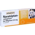 Produktbild: NARATRIPTAN-ratiopharm bei Migräne Filmtabletten 2 St. PZN 09321616