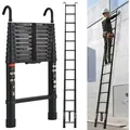 Produktbild: Dayplus 5m Teleskopleiter Mit Haken, Rutschfester Ausziehleiter Klappleiter Schiebeleiter Aus Hochwertiges Alu, 13 Stufen Stehleiter Mehrzweckleiter, 150kg Belastbarkeit