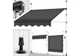 Produktbild: tillvex Klemmmarkise Balkonmarkise ohne Bohren, Markise mit Handkurbel & höhenverstellbar Sonnenschutz UV-beständig & wasserdicht