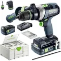 Produktbild: Festool Akku-Bohrschrauber QUADRIVE TDC 18/4 5,0/4,0 I-Set, 18V / 5Ah+4Ah, mit 2 Akkus, Ladegerät und Koffer