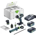 Produktbild: Festool Akku-Bohrschrauber TDC 18/4 5,0/4,0 I-Set QUADRIVE (mit Akkupacks, Schnellladegerät, Werkzeugfutter, Schnellspannbohrfutter, Zusatzhandgriff, Winkelvorsatz, Bitkassette, Bit), im Systainer
