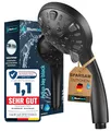 Produktbild: BLUMBACH® Duschkopf schwarz wassersparend - Hochdruck Duschkopf Aqua Joy - 8 Strahlarten, Duschbrause druckerhöhend, Brausekopf, wassersparender Sparduschkopf, hoher Wasserdruck starker Strahl