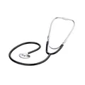 Produktbild: Medi-Inn Flachkopf Stethoskop schwarz | ultraleicht, nickelfrei | deutliche Geräuschübertragung | flexibler Y-Schlauch mit Bruststück
