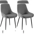 Produktbild: CLP 2er Set Esszimmerstuhl Elmira dunkelgrau/Metall matt schwarz