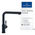 Produktbild: Villeroy & Boch Steel Shower Window Hochdruck-Küchenarmatur mit ausziehbarer Handbrause, energiesparende Kaltstart-Funktion, Vorfenster-Installation, 272 mm Auslaufhöhe, Matt Black