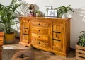 Produktbild: kolonial-stil Sideboard hell Holz Akazie massiv Kommode Mehrzweckschrank Schrank