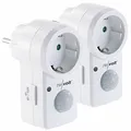 Produktbild: revolt 2er-Set Steckdosen mit PIR-Bewegungsmelder, je 1.200 W Schalt-Leistung