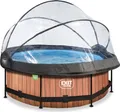 Produktbild: EXIT Wood Pool ø244x76cm mit Filterpumpe und Abdeckung - braun