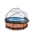 Produktbild: EXIT Toys Lime Pool mit Multifunktionale Abdeckung - ø244x76cm - Kompakte, Runder Rahmenpool mit Kartuschenfilterpumpe - Leicht Zugänglich - Starker Rahmen - Für Sauberes und Warmes Poolwasser - Braun