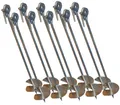 Produktbild: Loggyland Bodenanker Bodenanker zum Eindrehen ins Erdreich, Eindrehanker, zum Eindrehen, (10-St., Set incl. Belagscheibe und Befestigungsschraube für Holz), Schaukelanker, Eindrehanker, aus verzinktem Stahl