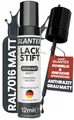 Produktbild: GLANTEX Lackstift Anthrazit Matt [12ml] – RAL 7016 Grau Matt – Hohe Deckkraft gegen Kratzer & Steinschläge – für Auto, Terrassendächer, Möbel, Metall u.v.m.