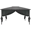 Produktbild: vidaXL Gartenpavillon mit Vorhang Aluminium 4x3x2,6 m  Schwarz