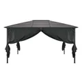 Produktbild: vidaXL Pavillon, Gartenpavillon mit Vorhang Aluminium 4×3×2,6 m Schwarz