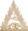 Produktbild: 3D Lichterspitze Hirschfamilie Maße: 38x43x4,5 cm (BxHxT) Beleuchtung: 7-flammig
