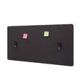 Produktbild: Akustik-Tischtrennwand HWC-G75, Büro-Sichtschutz Schreibtisch Pinnwand, doppelwandig Stoff/Textil - 60x120cm braun-grau