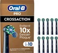 Produktbild: Oral-B CrossAction Aufsteckbürsten – 10 Stück, schwarz, original, neu