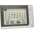 Produktbild: TFA Dostmann Funk Wecker mit Monatskalender, 60.2529.54, Anzeige der Innentemperatur/Mondphase, Kalenderfunktion, Tischkalender, Tischuhr, modern, Praktisch, grau