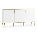 Produktbild: Feldmann-Wohnen Sideboard, Weiß, Gold, Holz, 3 Fächer, Rechteckig, 170x88x40 cm, Wohnzimmer, Kommoden & Sideboards, Sideboards