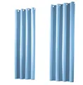 Produktbild: heimtexland ® 1 Paar Thermo- Verdunklungsgardinen Ösenschal Vorhänge Verdunkelnd Isolierend Blickdicht Verdunkelungsvorhänge HxB 145x135 Hellblau Typ139