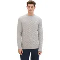 Produktbild: Tom Tailor Herren Rundhals Pullover COSY CABLE KNIT Regular Fit Grau Grau 12035 XXL