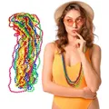 Produktbild: Relaxdays bunte Perlenkette 30er Set, Neon, Hippiekette, Kostüm-Accessoire, 80er Jahre Motto-Party, Karneval, mehrfarbig