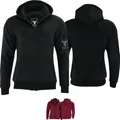 Produktbild: Damen Motorrad hoodie mit CE-Protektoren Aramid-Polyamid-futter Motorradhoodie Schutzjacke, Größe:48/4XL, Farbe:Schwarz