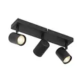 Produktbild: Qazqa Verstellbarer Deckenstrahler, Deckenspot - Jeana - Schwarz, max. 10W, Geeignet für LED, 4.3cm, Rechteckig, 3-flammig, Ideal als Wohnzimmerlampe, Küche lampe und