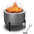 Produktbild: Blumfeldt Ignite Pure Feuerschale Raucharm Grillrost Edelstahl Regenhaube Tragegriffe Edelstahl