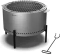 Produktbild: Blumfeldt Ignite Pure Feuerschale - Fast Rauchfrei, Edelstahlrahmen, Tragbar & Kompakt, Inkl. Grillrost & Regenschutz, Leicht zu Reinigen, Perfekt für Garten & Camping