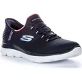 Produktbild: Skechers Summits Diamond Air Cooled Hands Free Slip Ins Damen Mesh Sneaker in Marineblau Pink – 7 Großbritannien - 40 EU - 10 US / Marineblau - Blau - 40