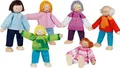Produktbild: 51496 Biegepuppen „Moderne Familie“ 6-teilig aus Holz, biegsam, für Puppenhäu...