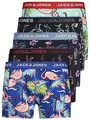 Produktbild: JACK & JONES Herren Unterhosen 5er Set/Pack Sale Männer Marken Boxershorts Weiss schwarz blau grau Shorts Trunks 95% Baumwolle S M L XL XXL (Farb Mix 5 XL)