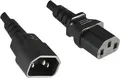 Produktbild: 2x InLine Kaltgeräteverlängerung C13 auf C14 1,5m  Schwarz