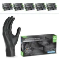 Produktbild: 1000 Stück (10x100) ARNOMED Einweghandschuhe Schwarz, Einmalhandschuhe M, Nitril Handschuhe Einweg, Nitrilhandschuhe puderfrei, Gummihandschuhe Einweg, Schutzhandschuhe Nitril in XS, S, M, L, XL, XXL