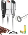 Produktbild: SimpleTaste Milchaufschäumer Elektrisch Handheld Standfuß 2 Batterien Silber