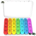 Produktbild: Tablettenbox 7 Tage Klein Pillendose mit 4 Fächern Einfaches Design Weiß 1 Stück