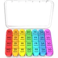 Produktbild: Tablettenbox 7 Tage Pillendose 4 Fächer Kinder Senioren Arthritiker weiß