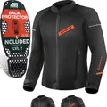 Produktbild: SHIMA X-MESH Motorrad Jacke Herren mit Protektoren AIRFORCE Rückenprotektor Motorradjacke Sommer Mesh Belüftet Textiljacke Schutzjacken Protektorenjacke Luftige (Männer, Rot, L)