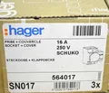 Produktbild: Hager SN017 Steckdose 16A 250V Klappdeckel 3,5PLE /// 3 Stück /// NEU OVP
