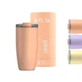 Produktbild: FLSK Kaffeebecher – Premium coffee to go-Becher aus Edelstahl – 100 % auslaufsicher, BPA-frei & doppelwandig – hält 3 h heiß (peach, 500 ml)
