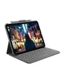 Produktbild: Logitech Slim Folio - keyboard and folio case - QWERTZ - German - oxford grey - Tastatur & Folio-Set - Deutsch - Grau