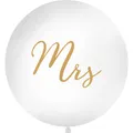 Produktbild: Partydeco Luftballon Mrs Ø 1 m, Gold/Weiss (1 x) (OLBON11D-008-019)