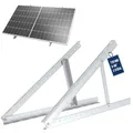 Produktbild: NuaSol PV Solarpanel Halterung 28 Zoll /72 cm | 2er Set Solarmodul-Halterung Balkonkraftwerk aus Aluminium | Aufständerung Flachdach PV verstellbar 0-90° | inkl.Montagematerial | Silber