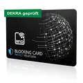 DEKRA geprüfte RFID Blocker Karte I Neuste E-Field Störsender-Technologie - zum Schutz vor Datendiebstahl I extra dünne Karte mit 0,8 mm für jede Geldbörse I Kartenschutz I NFC Schutz (1)