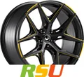 Produktbild: 4x Barracuda Razzer mattblack yellowgold PureSports gefräst 9.5x22