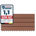 Produktbild: FLOORDIREKT Klickfliesen Royal - WPC-Terrassendielen - Hellbraun - 60 x 30 cm - 6er Set