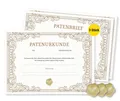 Produktbild: Frank Paperman® | 3x Patenbrief Patenurkunden + Goldsiegel, Taufe Pate Klassisch
