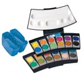 Produktbild: Pelikan Farbkasten ProColor® Schwarz/Blau mit 24 Farben, und Deckweiß Malkasten Schulmalfarben