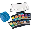 Produktbild: Pelikan Farbkasten ProColor® Schwarz/Blau mit 24 Farben Malkasten Schulmalfarben