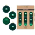 Produktbild: Weihnachtskugeln Glas 8cm 12 Stück - matt & glänzend - Christbaumkugeln Weihnachtsbaumkugeln für Weihnachten - Christbaumschmuck & Weihnachtsbaumschmuck - Fir Green